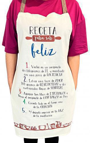 Delantal para Mujer - Receta para Ser Feliz