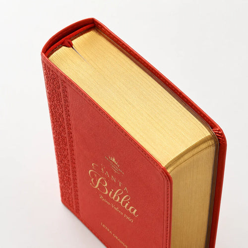 Biblia Bella Color Naranja / Letra Grande / Páginas Doradas