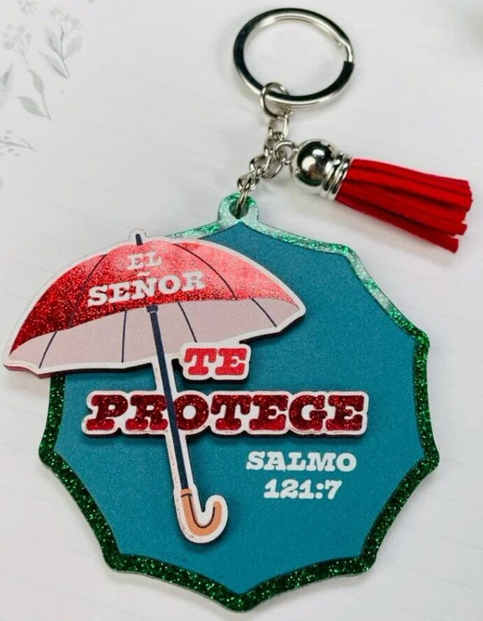Llavero “Dios te protege”