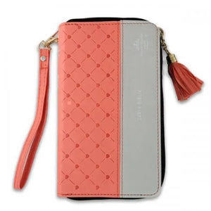 Biblia Tamaño Chequera — Color Naranja y Gris, Elegante para la Cartera
